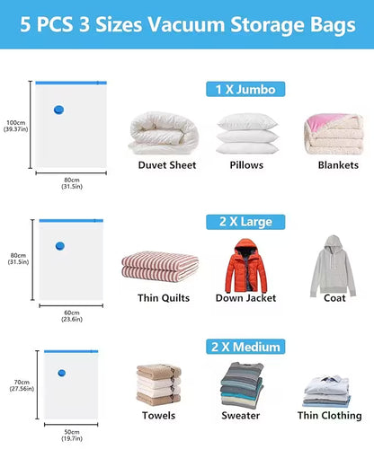 Space Saving Vacuum Storage Bags with Hand Pump