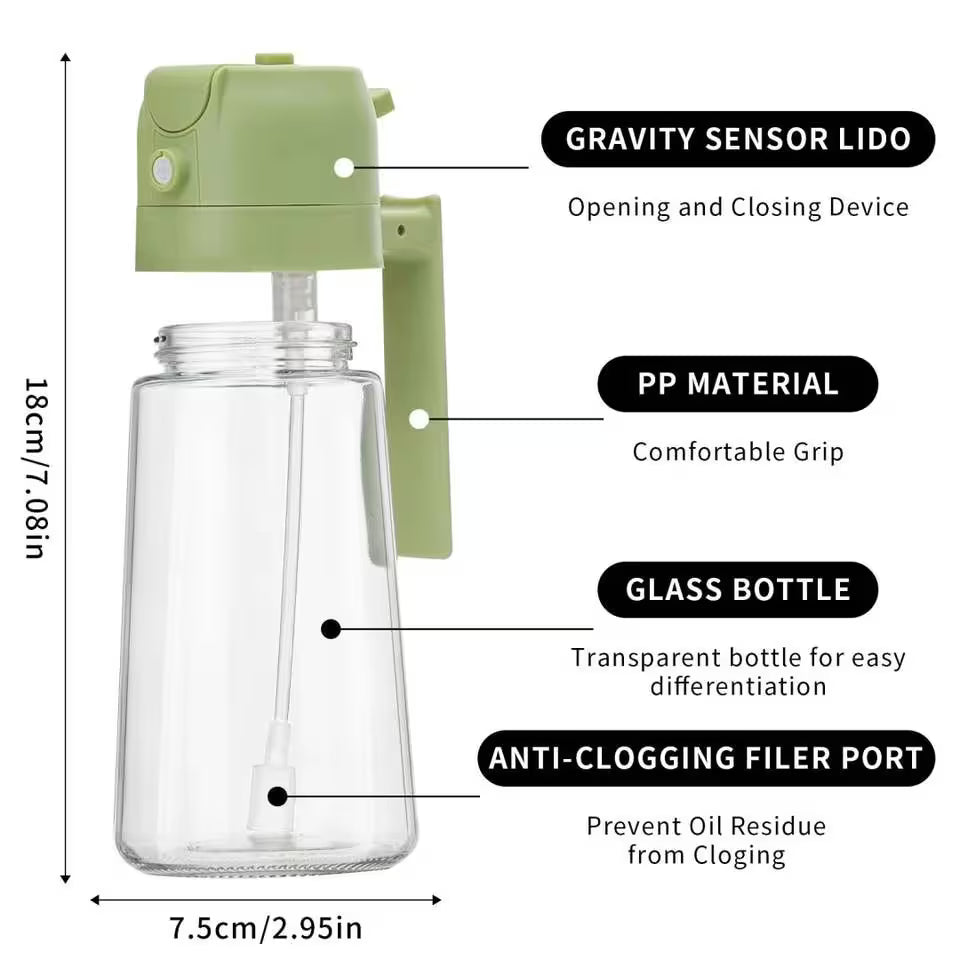 2 in 1 Glass Oil Sprayer & Dispenser - 500ml