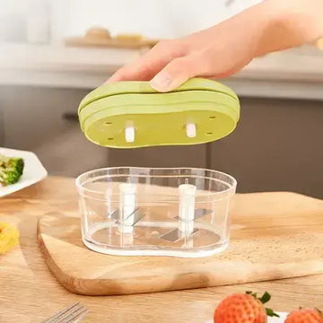 Double Garlic Cutter – Manual Vegetable Chopper & Food Processor with Multi-Blade Design