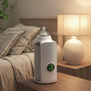 Portable Baby Bottle Warmer - USB Rechargeable Milk Heater with 6 Temperature Levels & Display