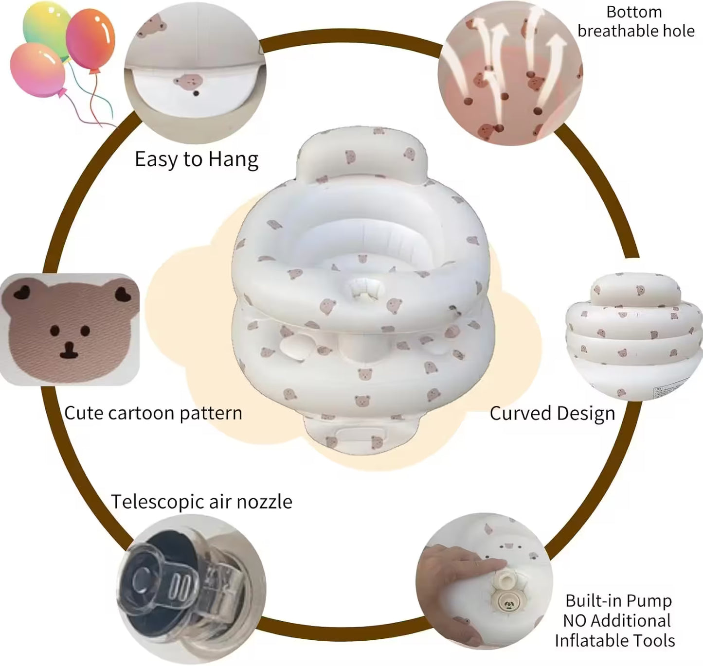 Multifunctional Baby Support Seat – Inflatable & Portable